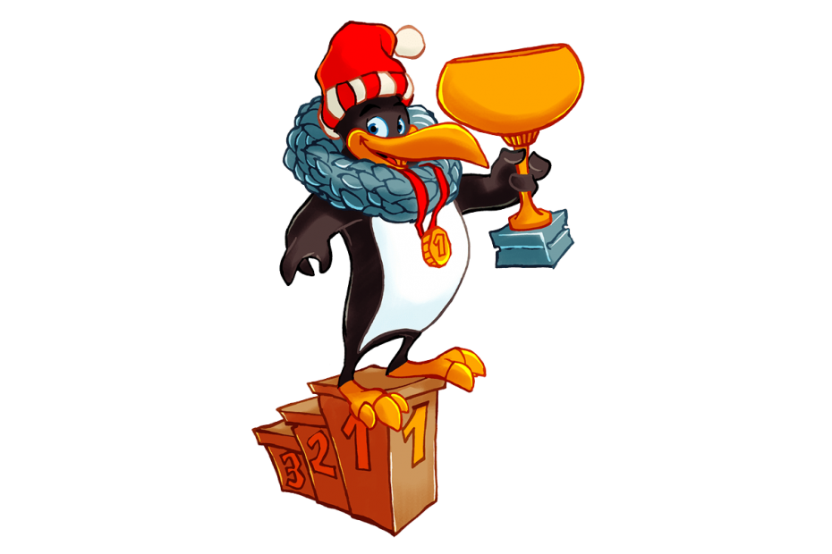 BOBO© at the award ceremony after the ski race