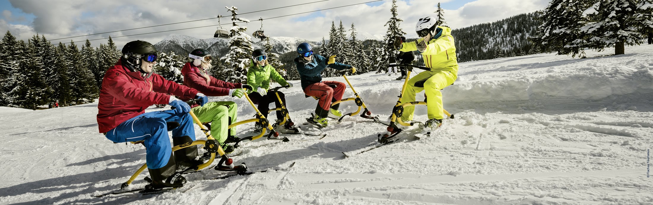 Snowbiken in Flachau mit der Skischule Sport am Jet