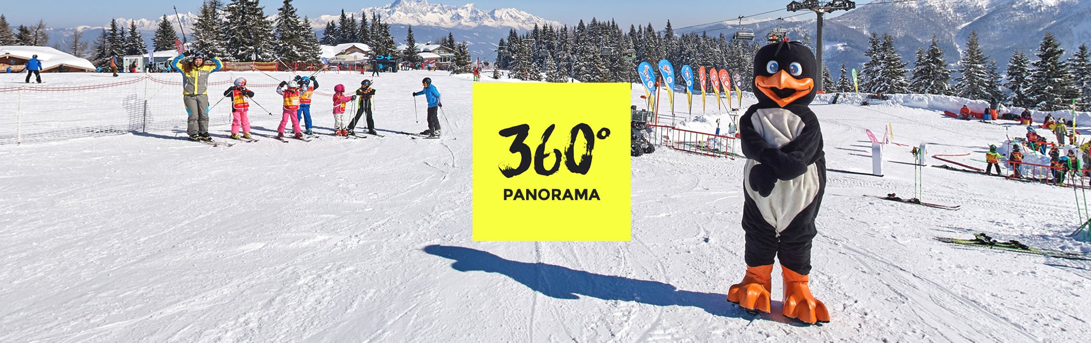 360° images of the practice area of the ski school in Flachau